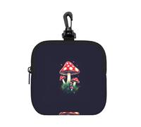 JGHHOUN Magic Mushrooms Print Women Men Square Storage Bag Waterproof Travel Toiletry Cosmetic Organizer Pouch