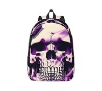 JGHHOUN Many Purple Rose Skull Print Stylish Backpack Unisex Double Shoulder Bag For Travel Work Outdoor Adventures