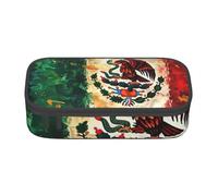 JGHHOUN Mexican American Flag Print Teenagers Large Storage Pencil Case Students School Travel Essential Stationery