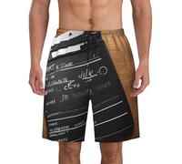 JGHHOUN Movies Clapperboard Pattern Print Mens Shorts Quick Dry Athletic Summer Swimwear Beach Pool Lightweight Breathable Black