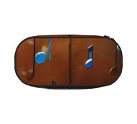 JGHHOUN Music Note Print Pencil Case Spacious Pen Pouch Zipper High Capacity Makeup Tools Office Supplies