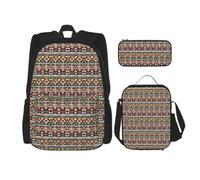 JGHHOUN Native American Pattern Print Teenagers Set 3 In 1 Bookbags Lightweight Adjustable Shoulder Strap School Trips