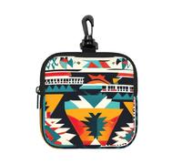 JGHHOUN Native American Pattern Print Women Men Square Storage Bag Waterproof Travel Toiletry Cosmetic Organizer Pouch