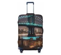 JGHHOUN New York Manhattan Bridge Night Print Universal Stretchable Suitcase Cover Luggage Protector Travel Accessory Daily