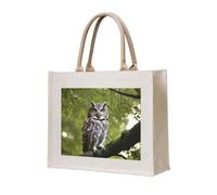 JGHHOUN Owl Tree Branches Print Women Men Tote Bag Reusable Shopping Beach Travel Canvas Lightweight Everyday
