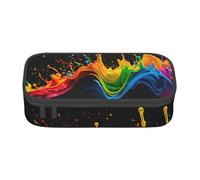 JGHHOUN Paint Splatter Backdrop Print Teenagers Large Storage Pencil Case Students School Travel Essential Stationery