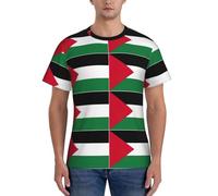 JGHHOUN Palestine Flag Print Casual Summer Breathable Gym Shirts Men Workout Breathability Intense Activities Black