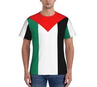 JGHHOUN Palestine Flag Print Casual Summer Breathable Gym Shirts Men Workout Breathability Intense Activities Black
