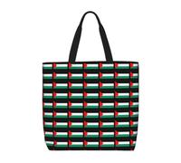 JGHHOUN Palestine Flag Print Large Capacity Bag Shoulder Tote Lightweight Shopping Everyday Travel Beach Work