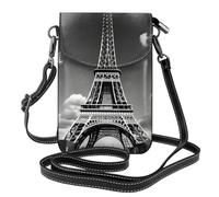 JGHHOUN Paris Eiffel Tower and Cloud Print Mini Shoulder Bag Women Phone Case Travel Everyday Gifting Shopping Evenings Out
