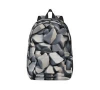 JGHHOUN Pebble Stone Pattern Print Stylish Backpack Unisex Double Shoulder Bag For Travel Work Outdoor Adventures