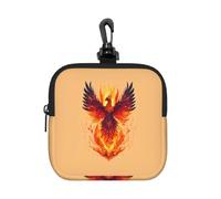 JGHHOUN Phoenix Print Women Men Square Storage Bag Waterproof Travel Toiletry Cosmetic Organizer Pouch