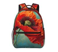JGHHOUN Poppy Flower Print Versatile Leisure Lightweight Backpack For Travel Work Outdoor Use Commuting Work