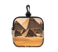 JGHHOUN Pyramids of Egypt Print Women Men Square Storage Bag Waterproof Travel Toiletry Cosmetic Organizer Pouch