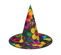JGHHOUN Rainbow Flowers Pattern Print Comfort Carnival Party Cosplay Costume For Adults Hat Holiday Seasonal Celebration