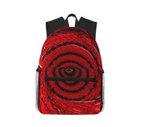 JGHHOUN Red Flower Vortex Spiral Print Casual Backpack Lightweight Comfort Dual Shoulder Bag For Travel Hiking Outdoor