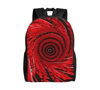 JGHHOUN Red Flower Vortex Spiral Print Double Shoulder Backpack Lightweight Unisex Bag Travel Rucksack Outdoor Camping