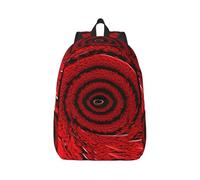 JGHHOUN Red Flower Vortex Spiral Print Stylish Backpack Unisex Double Shoulder Bag For Travel Work Outdoor Adventures