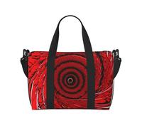 JGHHOUN Red Flower Vortex Spiral Print Versatile Hand Bag Lightweight Tote Travel Adventure Business Weekend Getaways