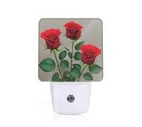 JGHHOUN Red Rose Flowers 1 Print Bedroom Bathroom Hallway Room Nightlight Lighting for Home Night Light Daily Use