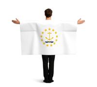 JGHHOUN Rhode Island State Flag Print Patriotic Flag With Sleeves Cape Themed Costume Accessory Celebration Sport Games