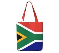 JGHHOUN South African Flag Print Canvas Shoulder Bag Large Capacity Reusable Foldable Tote Shopping Beach Travel