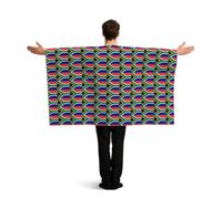 JGHHOUN South African Flag Print Patriotic Flag With Sleeves Cape Themed Costume Accessory Celebration Sport Games