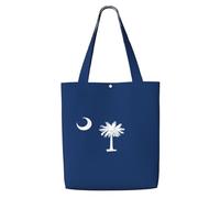 JGHHOUN South Carolina Flag Print Canvas Shoulder Bag Large Capacity Reusable Foldable Tote Shopping Beach Travel