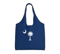 JGHHOUN South Carolina Flag Print Extra-Large Canvas Tote Bag Unisex Lightweight Eco-Friendly Shopping Daily Use Gym