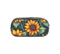 JGHHOUN Spring Sunflowers Retro Flowers Print Transparent Stationery Organizer Clear Pencil Case Office Pencil Pouch Supplies