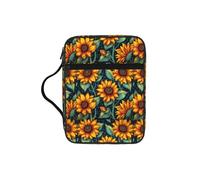 JGHHOUN Spring Sunflowers Retro Flowers Print Versatile Bible Storage Bag Scripture Organizer Christian Gift Church Accessory