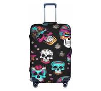 JGHHOUN Sugar and Skulls Style Print Universal Travel Suitcase Cover Elastic Luggage Protector for Waterproof Washable