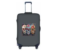 JGHHOUN Sugar Skulls Print Universal Travel Suitcase Cover Elastic Luggage Protector for Waterproof Washable