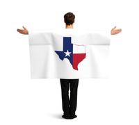 JGHHOUN Texas State Flag Map Print Patriotic Flag With Sleeves Cape Themed Costume Accessory Celebration Sport Games