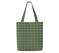 JGHHOUN Toucans Parrot Palm Tree Leaves Print Canvas Shoulder Bag Large Capacity Reusable Foldable Tote Shopping Beach Travel