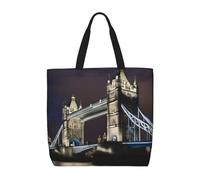 JGHHOUN Tower Bridge In London Print Large Capacity Bag Shoulder Tote Lightweight Shopping Everyday Travel Beach Work
