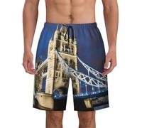 JGHHOUN Tower Bridge in London Print Mens Shorts Quick Dry Athletic Summer Swimwear Beach Pool Lightweight Breathable Black