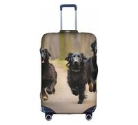 JGHHOUN Trotting Flat Coated Retrievers Paw Print Universal Travel Suitcase Cover Elastic Luggage Protector for Waterproof Washable