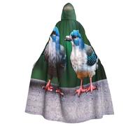 JGHHOUN Two Birds Print Hooded Cloak Cape For Adults Costume Accessory Carnival Cosplay Vampire Theme Party