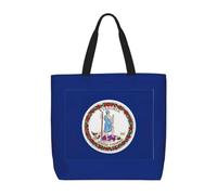 JGHHOUN Virginia State Flag Print Large Capacity Bag Shoulder Tote Lightweight Shopping Everyday Travel Beach Work