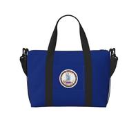JGHHOUN Virginia State Flag Print Versatile Hand Bag Lightweight Tote Travel Adventure Business Weekend Getaways