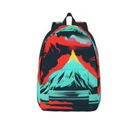 JGHHOUN Volcano Bloom Print Stylish Backpack Unisex Double Shoulder Bag For Travel Work Outdoor Adventures