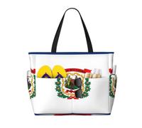 JGHHOUN West Virginia State Flag Print Lightweight Beach Travel Bag Women Men Foldable Tote For Vacation Weekend Camping
