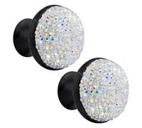 JGHITROME Rhinestone Crystal Drawer Knobs,Europe Style Pull 2PCS 35mm DIY Vintage Mushroom-Shaped Red Crystal Glass Door Knob Drawer Pull Handle Cabinet Cupboard Wardrobe Door Pull(Colorful)