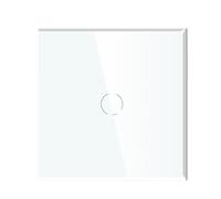 JGHITROME Touch Light Switch,Glass Panel Wall Light Switch, Standard Switches 1/2/3Gang 1Way 2Way White Crystal Glass Touch Light Switch Intermediate Stair Switch(1 Gang 1 Way)