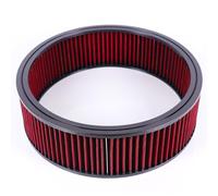 JGhyperX 14"x4" Air Cleaner Air Filter Element Round Replacement Washable Reusable Compatible with Chevrolet Buick Ford GMC Mopar Oldsmobile Pontiac Cotton Fiber High Flow (Red)