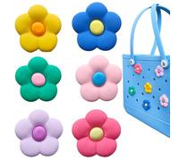JGHYYZD Accessories for Bogg Bag, Charms Compatible with Bogg Bag Original All Models, Insert Decorative flowers for Beach Tote Bags, Silicone, insert