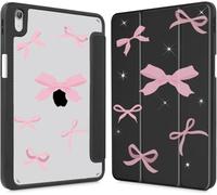 JGHYYZD Case for iPad A16 11th 11 Inch 2025 / 10th Generation 10.9 Inch 2022, iPad 11/10 Gen Slim Shockproof Clear Transparent Back Protective Cover with Pen Holder,Auto Wake/Sleep, Black