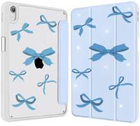 JGHYYZD Case for iPad A16 11th 11 Inch 2025 / 10th Generation 10.9 Inch 2022, iPad 11/10 Gen Slim Shockproof Clear Transparent Back Protective Cover with Pen Holder,Auto Wake/Sleep, Blue