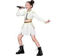 JGJOAIJ Girls Demon Hunter Halloween Costume Cosplay Party Carnival Outfit Rumi Mira Zoey Role Play Uniform Full Set for Kids (White1, 10-11 Years)